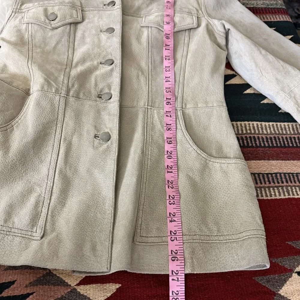 Vtg Y2K Rampage Suede Faux Fur Jacket Sz M Taupe Tan Gray Pennylane Western Boho